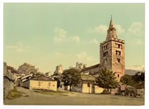 Valais Prints: The cathedral of Sion, Valais, Switzerland