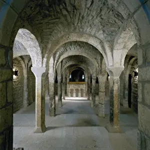 Crypt Prints: Cathedral of St. Vincent (1056-1067). Crypt. Roda de Isabena