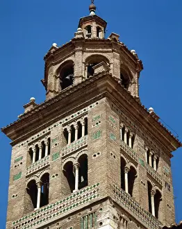 Topped Prints: Cathedral of Teruel (12th and 13th centuries). Mudejar tower