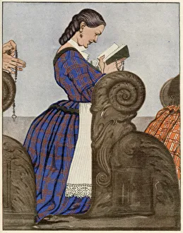 Images Dated 12th April 2021: A Catholic German woman at prayer Date: 1910