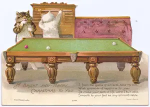 Cutout Prints: Two cats on a cutout Christmas card
