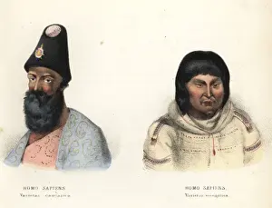 Bildersaal Prints: Caucasian and Mongolian men