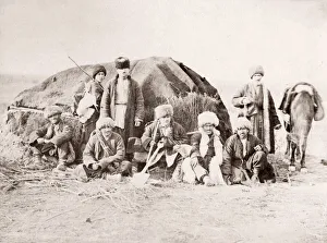 Caucasus Prints: Caucasus Georgia - group of country people