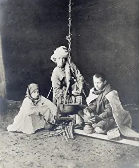 Caucasus Georgia - members of Caucasian highland tribe