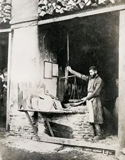 Caucasus Prints: Caucasus Georgia Tiflis Tblisi - baker baking bread