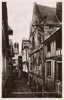Dec15 Prints: Caudebec-en-Caux - Rue de la Boucherie - 13th century house