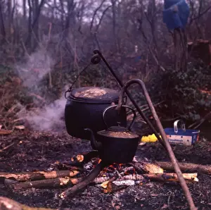 Cauldron Prints: Cauldron and kettle at a gipsy encampment