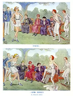 Shock Prints: Cause and Effect by Wallis Mills - tennis fashion cartoon