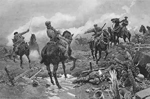 Williams Collection: A cavalry charge that saved the line, Matania, WW1
