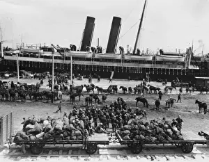 Yeomanry Prints: Cavalry disembaring WWI