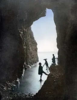 Enoshima Prints: Cave at Enoshima, Japan, circa 1880s