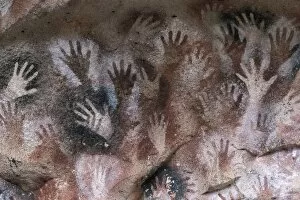 Fresco Collection: Cave of the Hands. ARGENTINA. SANTA CRUZ. Detail