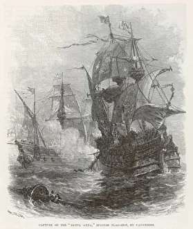 1587 Prints: Cavendish Captures Ship
