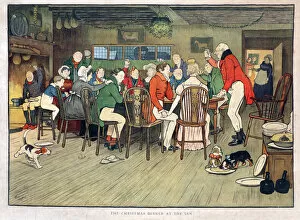 Fireplace Gallery: Cecil Aldin, The Christmas Dinner at the Inn