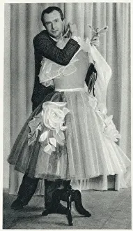 Ballerina Prints: Cecil Beaton (1904-1980) disguised as a Ballerina behind one of his own creations
