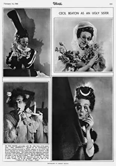 Beaton Gallery: Cecil Beaton as an ugly sister in Heil Cinderella, 1940