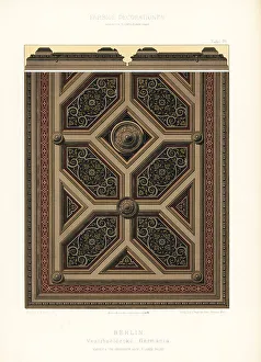 Ernst Wasmuth Prints: Ceiiling of the Vestibule in the Germania, Berlin