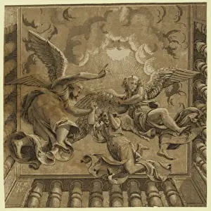 Chiaroscuro Prints: Ceiling with three angels