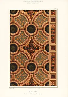 Ernst Wasmuth Prints: Ceiling in the church of Church of Saint Maurice al Monastero Ma