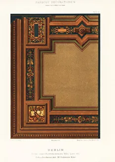 Ernst Wasmuth Prints: Ceiling of a gentlemen's room in the Lent House, Berlin, 1882
