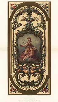 Ernst Wasmuth Prints: Ceiling in the Palace of Fontainebleau, 18th century