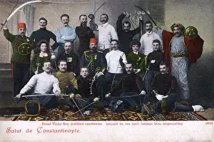Fencers Prints: Celebrated Fencer Essad Vichy Bey surrounded by his friends