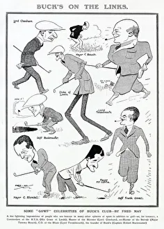 Images Dated 1st December 2020: Some celebrities of Bucks Club playing golf caricatured by Fred May in The Tatler