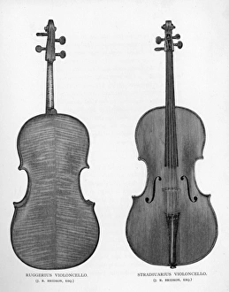 Images Dated 23rd December 2016: Two cellos by Ruggerius and Stradivarius