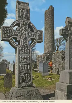Louth Prints: Celtic Cross and Round Tower, Monasterboice, County Louth