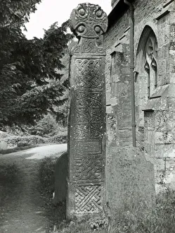 Churchyard Prints: Celtic cross, St Brynach Church, Nevern, South Wales