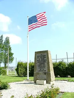 Eglise Prints: US Cemetery Marker Number 1 St Mere Eglise Normandy