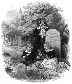 Cemeteries Prints: CEMETERY MOTHER'S GRAVE