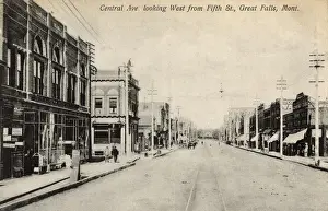 Montana Prints: Central Avenue from 5th Street, Great Falls, Montana, USA