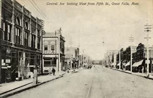 Central Avenue from 5th Street, Great Falls, Montana, USA