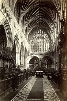Vaults Prints: Central Nave, Exeter Cathedral, Exeter, Devon