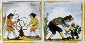Cava Prints: Ceramic floor tiles depicting the production