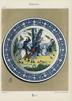 Ceramic plate from North Lille, decorated