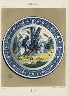 Ceramic plate from North Lille, decorated