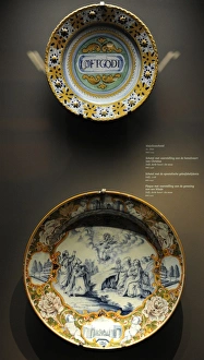 Catharijneconvent Collection: Ceramic. Plates decorated with scenes religious, 17th-18th ce