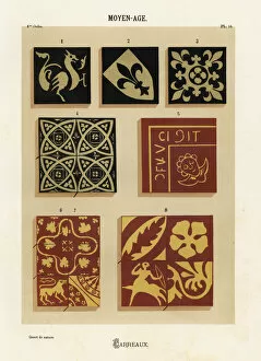 Ceramic tiles with heraldic designs, Middle Ages