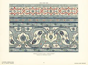 Iznik Prints: Ceramic wall tiles decorated with flowers and foliage made in Iz