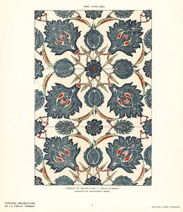 Lattice Prints: Ceramic wall tiles decorated with lattice of flowers and foliage