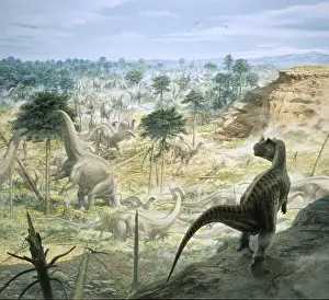 Archosauria Prints: Ceratosaurus & Apatosaurus