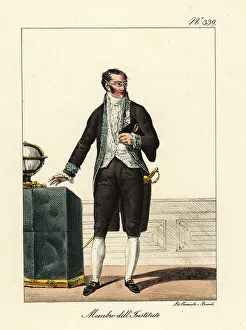 Bicorne Prints: Ceremonial costume of a Member of the Institute, Napoleonic era