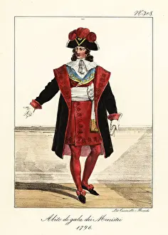 Directoire Prints: Ceremonial dress of a French Minister, Directoire, 1796