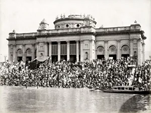 Ceremonial river bathing, Ganges? India