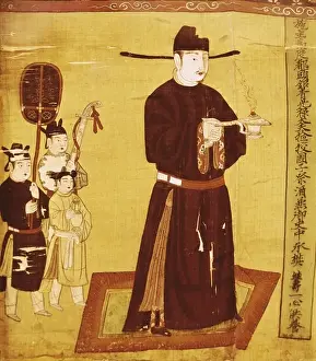 Rite Prints: Ceremonial scene 981. Painting on silk. Chinese