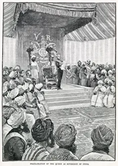 Proclaimed Prints: Ceremony in which the proclamation of Queen Victoria as Empress of India. Date: 1877