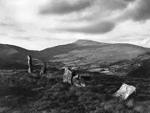 Craig Prints: Cerrig Duon prehistoric standing stone circle, on a mountain top near Craig-y-Nos