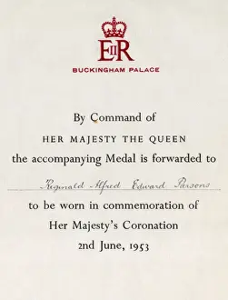Commemoration Prints: Certificate from Buckingham Palace